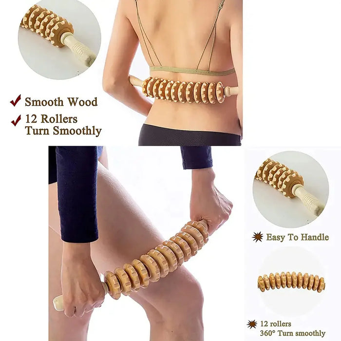 Wooden Fascia Massage Roller for Body Relaxation