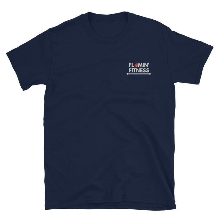 Navy Embroidered Logo T-Shirt - Flamin' Fitness