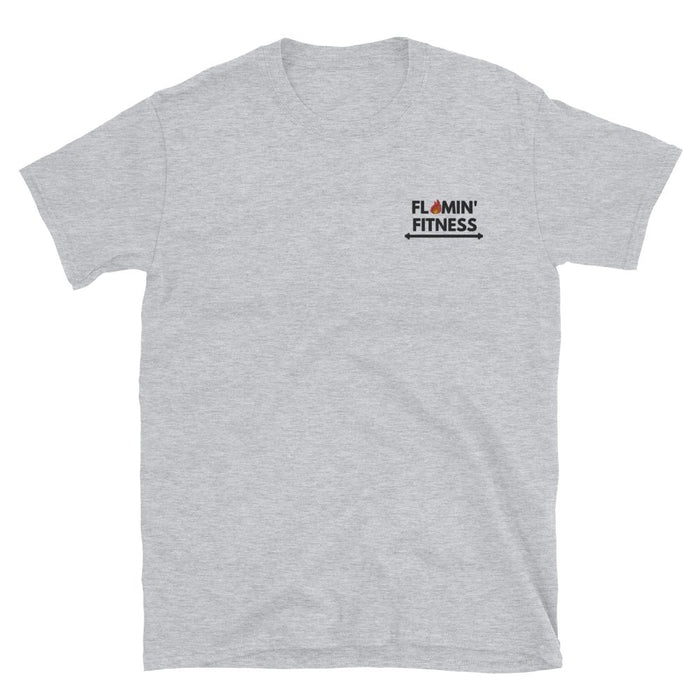 Sport Grey Embroidered Logo T-Shirt - Flamin' Fitness
