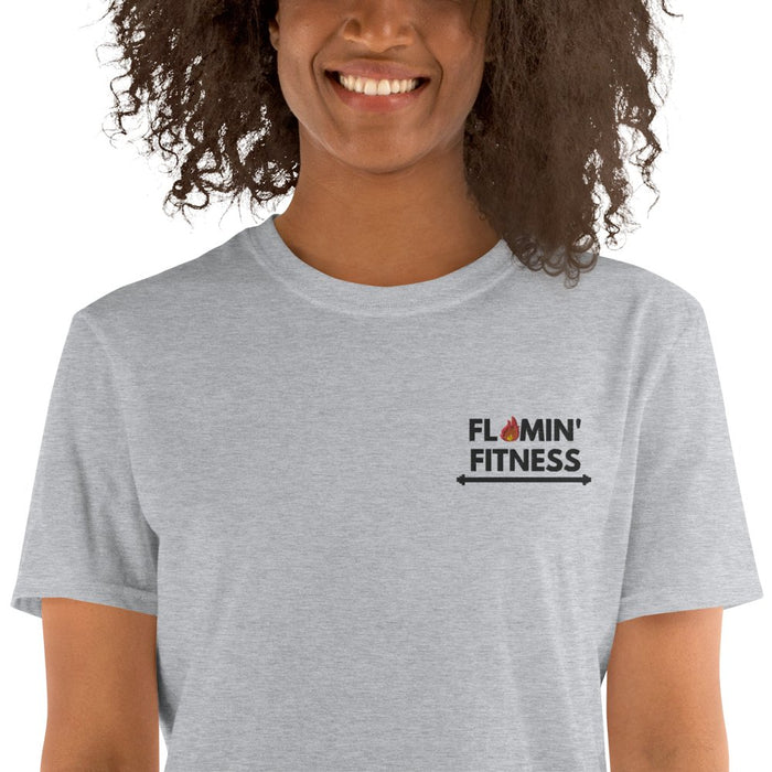 Sport Grey Embroidered Logo T-Shirt - Flamin' Fitness