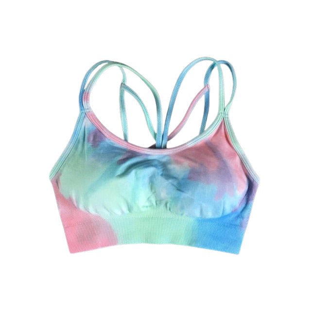 Two-Tone Tie-Dye Sports Bra - Flamin' Fitness