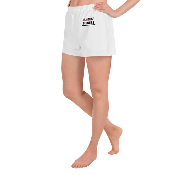 Women's White Sports Shorts - Flamin' Fitness